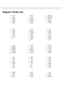 Regular Verbs List - freenglishforteenenager