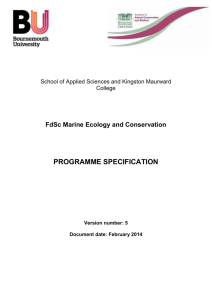 Marine Ecology and Conservation - FdSc