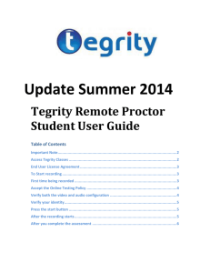 Tegrity Remote Proctor Student User Guide