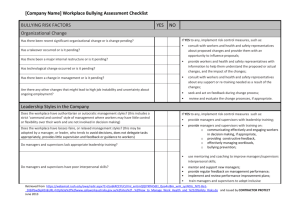 Workplace Bullying Assessment Checklist - Stop Bullying Tool-Kit