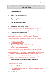 Form RP1 PROPOSAL FOR ORGANISATIONAL CHANGE