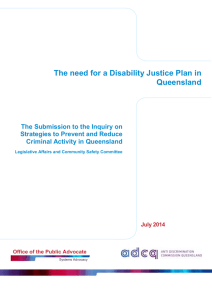 The need for a Disability Justice Plan in Queensland