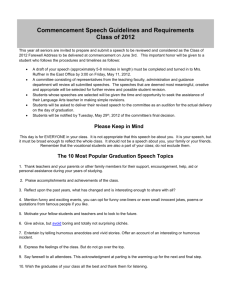 Commencement Speech Guidelines and Requirements