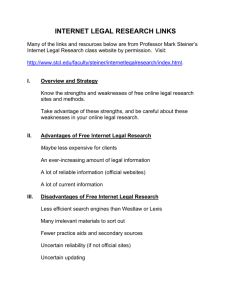 Internet Legal Research Outline & Links