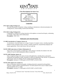 Course Descriptions - Kent State University