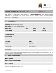 Visiting Student Application Form 2016-2017