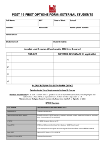 POST 16 FIRST OPTIONS FORM External Students