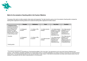 Matrix for the evaluation of teaching skills