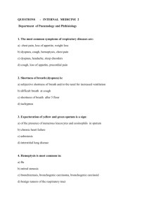 QUESTIONS - INTERNAL MEDICINE 2 Department of Pneumology