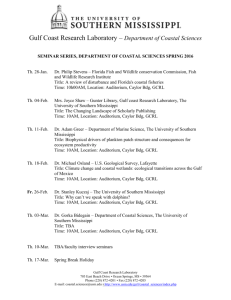 Downloadable schedule - Gulf Coast Research Laboratory
