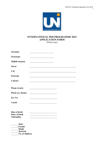 UNI Application Form 2015