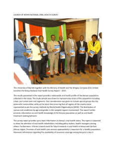 LAUNCH OF KENYA NATIONAL ORAL HEALTH SURVEY
