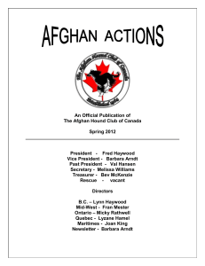 Spring 2012 - The Afghan Hound Club of Canada