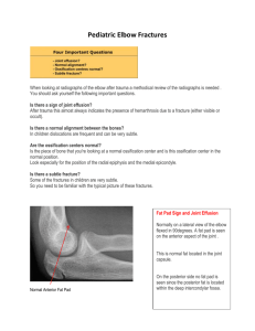 Peds Radiology Newsletter, Elbow Fractures