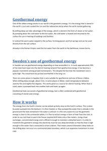 Sweden`s use of geothermal energy