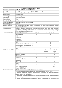 COURSE INFORMATION FORM Course Code and Title KIM 118