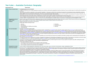 Year 4 plan * Australian Curriculum: Geography