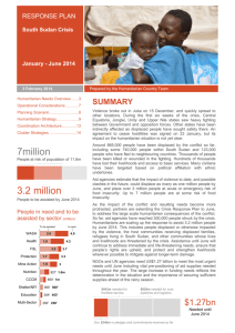 Revision of the Crisis Response Plan for South Sudan (January