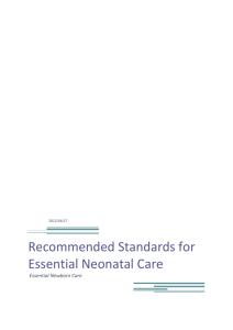 Recommended Standards for Essential Neonatal Care