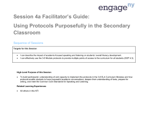 Using Protocols Purposefully in the Secondary