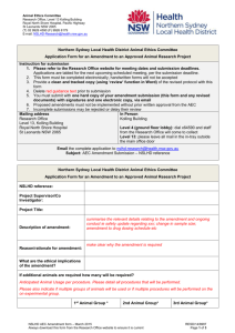 Protocol Amendment Form - Northern Sydney Local Health District
