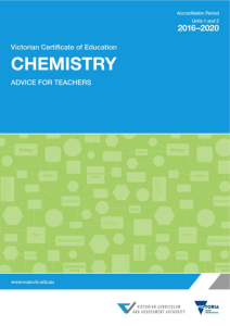 VCE Chemistry Units 1 and 2: 2016*2020