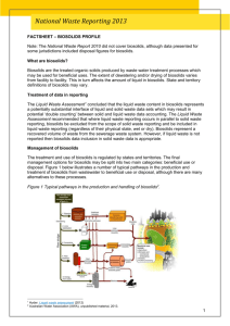 Fact sheet - Biosolids profile - Department of the Environment