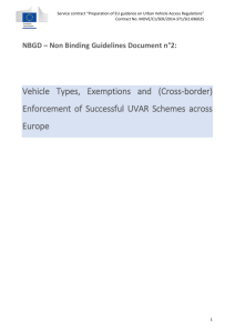 Vehicle types, exemption and (cross-border) enforcement of