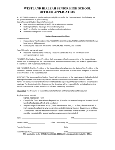 2015 Application for Students Government and Class Officers