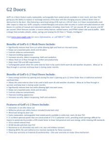 Features of Goff`s G-2 Doors Include - Cisco