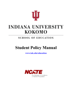 Student Policy Manual - Indiana University Kokomo
