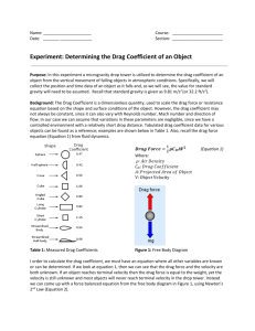 Experiment #5 - Calculating Drag Coefficient