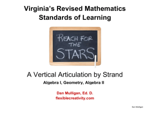 Math Vertical Articulation by Strand EOC