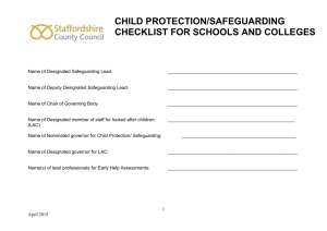 Child protection/safeguarding checklist for schools and colleges
