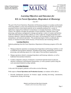 Learning Objectives and Outcomes for FBB