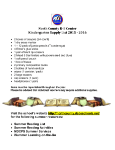 2015-2016 supply lists - North County K
