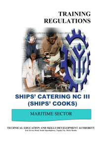 Ships` Catering NC III (Ships` Cooks)