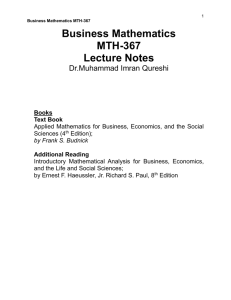 Business Mathematics MTH-367