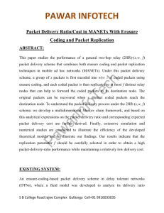 Packet Delivery Ratio/Cost in MANETs With