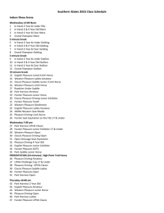 Southern States 2015 Class Schedule Indoor Show Arena