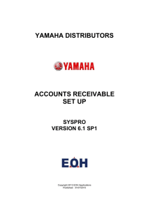 Yamaha Distributors_User Manual_Accounts Receivable_Setup_v1.0