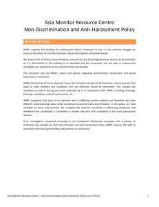 Non discrimination and anti harassment policy