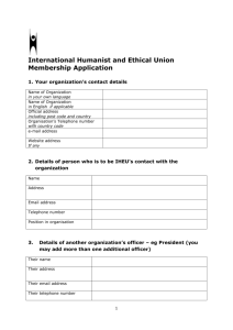 New membership application form - The International Humanist and