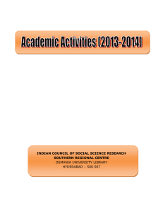Annual Report 2013-2014 - Indian Council of Social Science