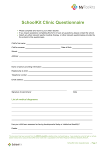 SchoolKit Clinic Questionnaire