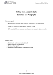 Writing in an Academic Style