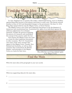 Main Idea Worksheets | The Magna Carta