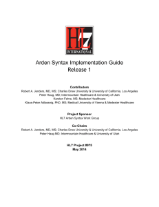 Arden Syntax Implementation Guide - Shared Document