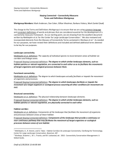 Staying Connected – Connectivity Measures Page Terms and