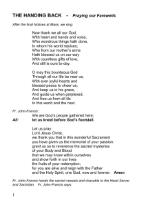 Liturgy of Farewell for a Priest